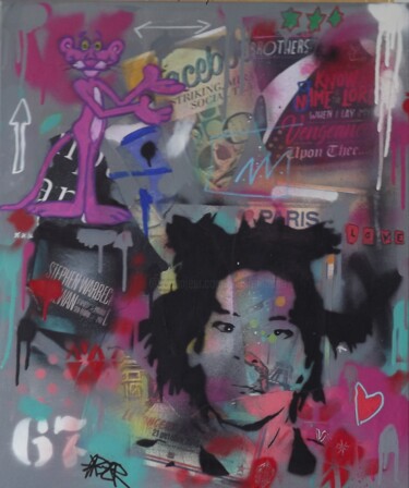 Schilderij getiteld "basquiat" door Alder, Origineel Kunstwerk, Acryl