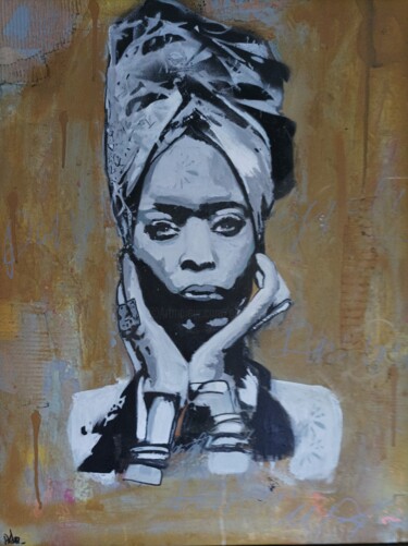 Painting titled "Erykah" by Alder, Original Artwork, Acrylic