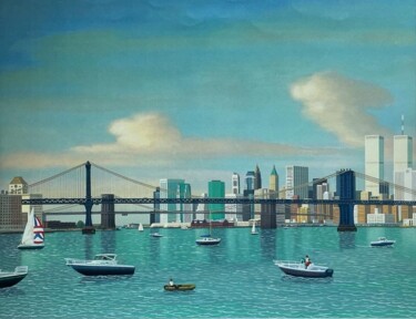 Gravures & estampes intitulée "New York" par Aldo Damioli, Œuvre d'art originale, Sérigraphie