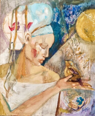 Malerei mit dem Titel "Sekrety w świetle i…" von Aldona Zając, Original-Kunstwerk, Öl