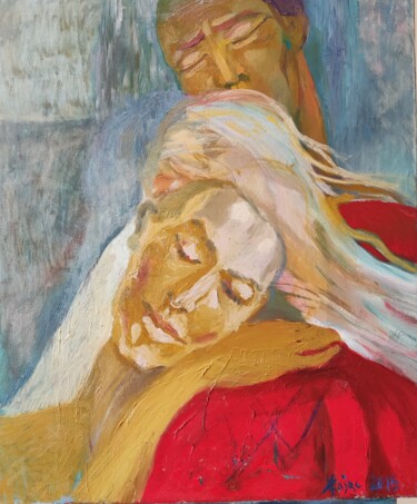 Painting titled "Love" by Aldona Zając, Original Artwork, Oil