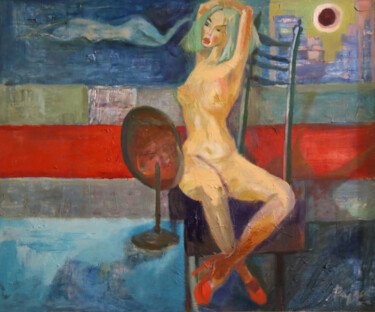 Malerei mit dem Titel "Poranna toaleta" von Aldona Zając, Original-Kunstwerk, Öl Auf Keilrahmen aus Holz montiert