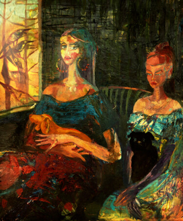 Pittura intitolato "Mona -Luiza z pupil…" da Aldona Zając, Opera d'arte originale, Olio