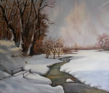 Pittura intitolato "Nevicata" da Aldo Sada, Opera d'arte originale