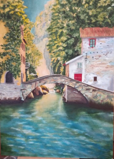 Pittura intitolato "Vecchio ponte" da Aldo Sada, Opera d'arte originale