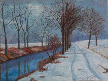 Pittura intitolato "Inverno (omaggio a…" da Aldo Sada, Opera d'arte originale