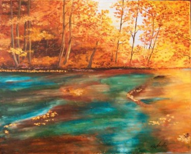 Pittura intitolato "Foresta sul fiume" da Aldo Sada, Opera d'arte originale