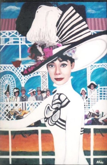 Painting titled "Audrey Hepburn "My…" by Aldo Ruscito, Original Artwork