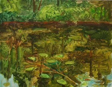 Painting titled "Листья на реке" by Aleksei Filippov, Original Artwork