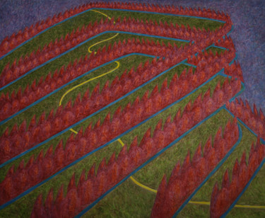 Painting titled "Красный холм" by Aleksei Filippov, Original Artwork