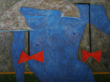 Картина под названием "Голубая фигура" - Алексей Филиппов, Подлинное произведение искусства