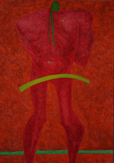 Peinture intitulée "Красная фигура" par Aleksei Filippov, Œuvre d'art originale