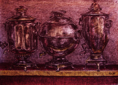 Pittura intitolato "Три самовара" da Aleksei Filippov, Opera d'arte originale