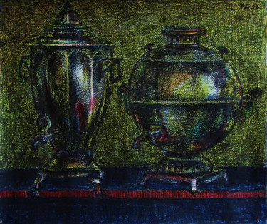 Pittura intitolato "Два самовара" da Aleksei Filippov, Opera d'arte originale