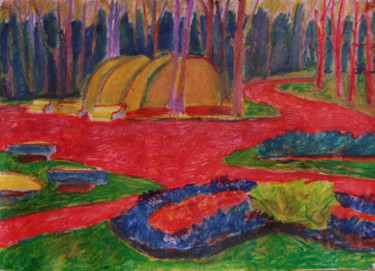 Pintura intitulada "В парке" por Aleksei Filippov, Obras de arte originais