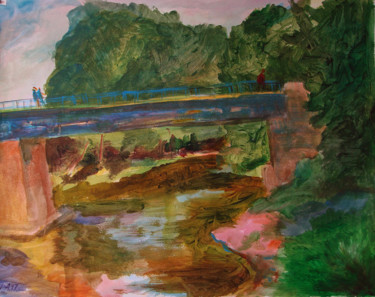 Painting titled "Мост" by Aleksei Filippov, Original Artwork