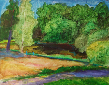 Картина под названием "На реке" - Алексей Филиппов, Подлинное произведение искусства