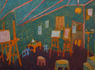 Картина под названием "В мастерской" - Алексей Филиппов, Подлинное произведение искусства