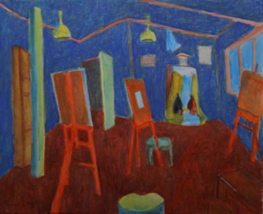 Pintura intitulada "В мастерской" por Aleksei Filippov, Obras de arte originais