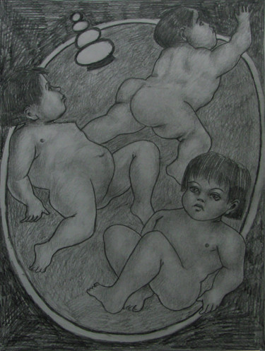 Malerei mit dem Titel "Три фигуры" von Aleksei Filippov, Original-Kunstwerk