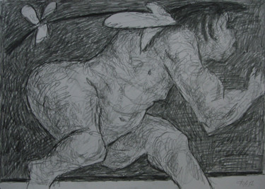 Картина под названием "Фигура с косичкой" - Алексей Филиппов, Подлинное произведение искусства