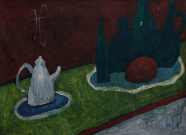 Картина под названием "Белый чайник" - Алексей Филиппов, Подлинное произведение искусства