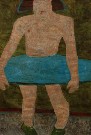 Картина под названием "Голубая юбка" - Алексей Филиппов, Подлинное произведение искусства
