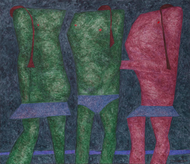 Pintura titulada "Три фигуры" por Aleksei Filippov, Obra de arte original
