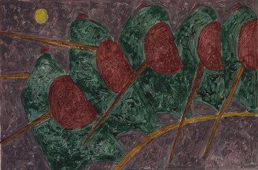 Pintura intitulada "Зеленый отряд" por Aleksei Filippov, Obras de arte originais