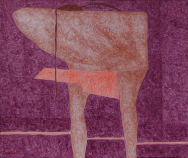 Картина под названием "Фигура на фиолетово…" - Алексей Филиппов, Подлинное произведение искусства