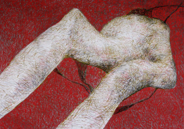 Картина под названием "Форма на красном" - Алексей Филиппов, Подлинное произведение искусства