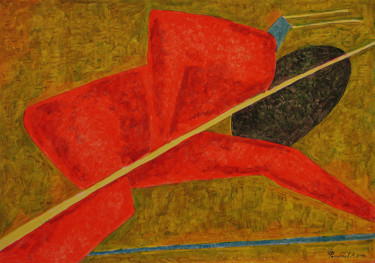 Pittura intitolato "Бегущий воин" da Aleksei Filippov, Opera d'arte originale