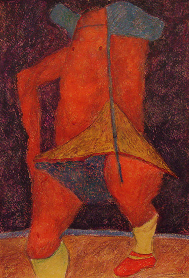 Pintura intitulada "Красная фигура" por Aleksei Filippov, Obras de arte originais
