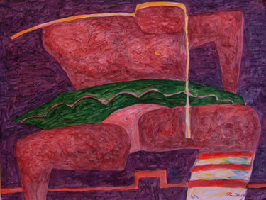 Peinture intitulée "Розовая фигура" par Aleksei Filippov, Œuvre d'art originale