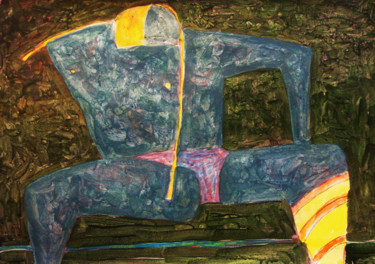 绘画 标题为“Голубая фигура” 由Алексей Филиппов, 原创艺术品