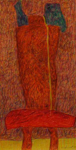 Картина под названием "Красная юбка" - Алексей Филиппов, Подлинное произведение искусства