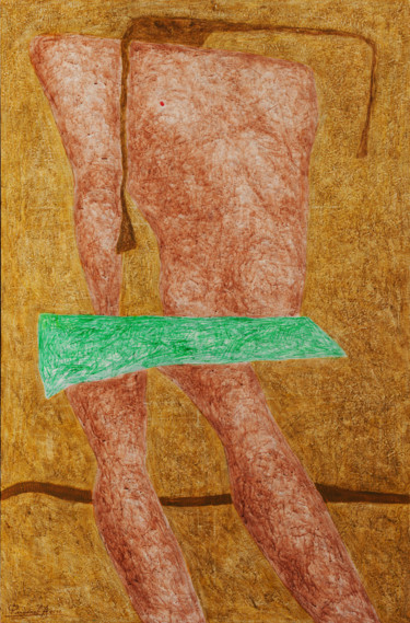 Картина под названием "Зеленая юбка" - Алексей Филиппов, Подлинное произведение искусства