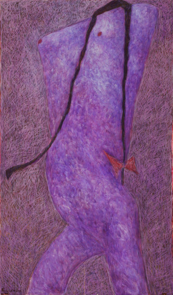 Pintura titulada "Фиолетовая фигура" por Aleksei Filippov, Obra de arte original