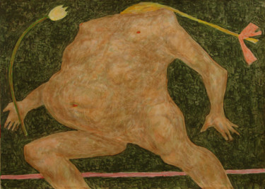 Картина под названием "Фигура с цветком" - Алексей Филиппов, Подлинное произведение искусства