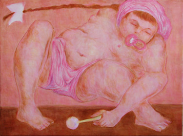 Painting titled "Розовая фигура" by Aleksei Filippov, Original Artwork