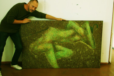 Картина под названием "Зеленая форма, темп…" - Алексей Филиппов, Подлинное произведение искусства