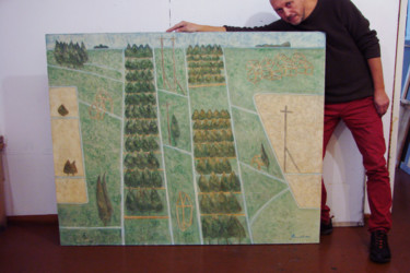 Schilderij getiteld "Лесные полосы, холс…" door Aleksei Filippov, Origineel Kunstwerk