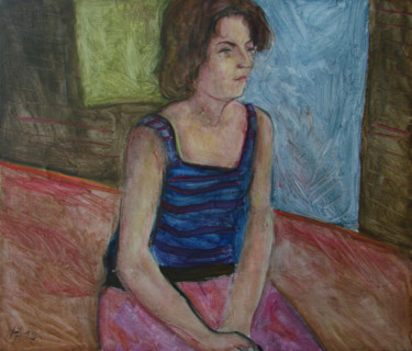 Peinture intitulée "Портрет Кати" par Aleksei Filippov, Œuvre d'art originale