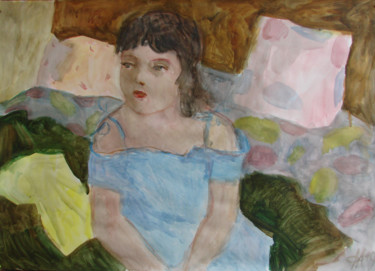 Painting titled "Девочка в голубом" by Aleksei Filippov, Original Artwork