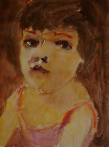 Картина под названием "Детский портрет" - Алексей Филиппов, Подлинное произведение искусства, Акварель