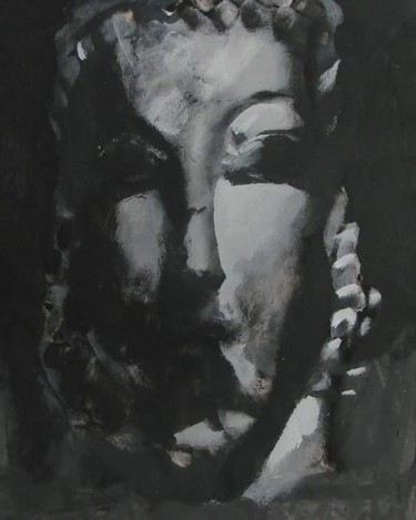 Peinture intitulée "Античная голова" par Aleksei Filippov, Œuvre d'art originale, Tempera