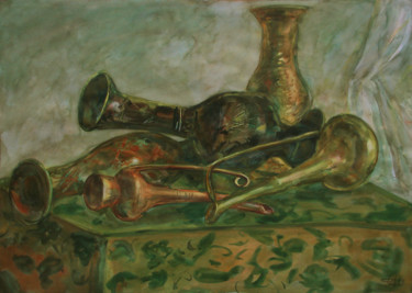 Painting titled "Натюрморт с индийск…" by Aleksei Filippov, Original Artwork, Watercolor