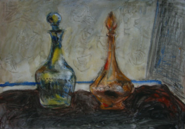 Картина под названием "Два графина" - Алексей Филиппов, Подлинное произведение искусства, Акварель