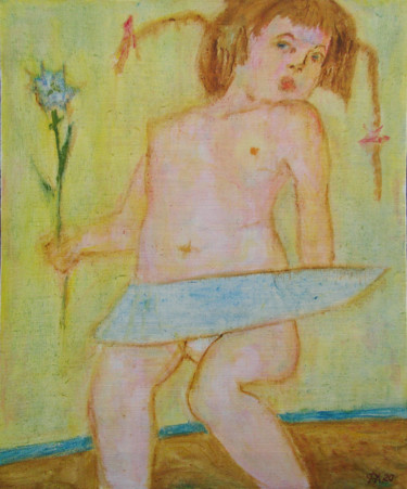 Malerei mit dem Titel "Голубая юбка" von Aleksei Filippov, Original-Kunstwerk, Öl