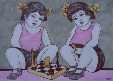 Картина под названием "Шахматы" - Алексей Филиппов, Подлинное произведение искусства, Акрил